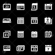 Download over 1,889 icons of aesthetic in svg, psd, png, eps format or as webfonts. Vector White Calendar Icon Set On Black Background Royalty Free Cliparts Vectors And Stock Illustration Image 41127828