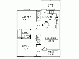 Ranch Style House Plan 2 Beds 1 Baths