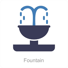 Fountain And Waterfall Icon Concept