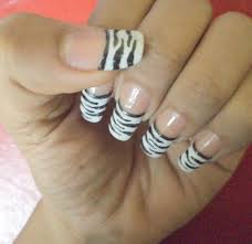 zebra style nail art an