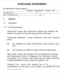 Printable Vehicle Purchase Agreement Sample Car Template Pdf