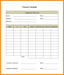 Excel Time Card Template Free Excel Template Time Card Printable