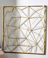 gold finish geometric metal wall art