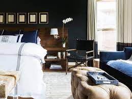 decorate with navy blue in the bedroom