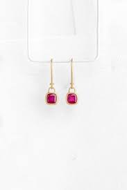 square ruby pendant earrings agas tamar