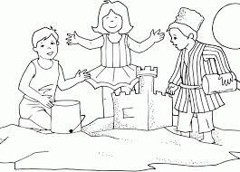 Punaluu beach is the famous for its dark, charcoal black sand. Sand Castle Coloring Page Coloring Home