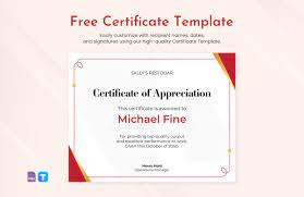 free certificate template in