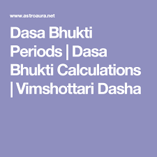 Dasa Bhukti Periods Dasa Bhukti Calculations Vimshottari