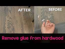 remove glue from hardwood after trying