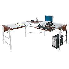 Select image or upload your own 20% off qualifying reg. Realspace Mezza L Shaped Glass Computer Desk 30 H X 61 12 W X 61 12 D Cherrychrome By Office Depot Officemax Glass Computer Desks Desk Glass Desk Office