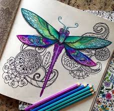 Enchanted forest by johanna basford pencils: Pin By Hasibe Yildirim On Kalemler Coloring Book Art Dragonfly Art Zentangle Patterns