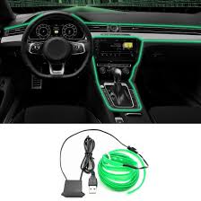 Amazon.com: EL Wire Interior Car LED Strip Lights, LEDCARE USB Neon Glowing  Strobing Electroluminescent Wire Lights with 6mm Sewing Edge, Ambient  Lighting Kits for Cars Garden Decorations (5M/16.5FT, Green) : Automotive