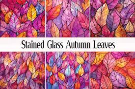 Stained Glass Autumn Leaves Graphic By
