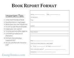 Sample Book Report Outline Format Of Report Essay Example Book