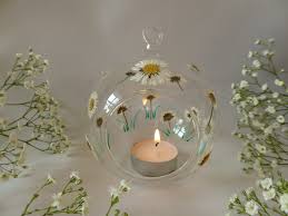 Daisy Hanging Glass Bauble Sandy Candles