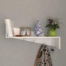 White Wood Modern Touch Wall Shelf Wall