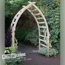 new wooden curved garden arch boat