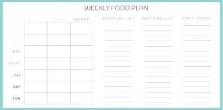 Healthy Meal Plan Template 7 Day Weight Loss Sheet Planning