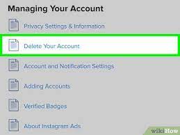 how to delete an insram account