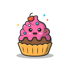 cute cake cartoon vector icon