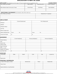 Free Lease Application Template Pdf 262kb 2 Page S