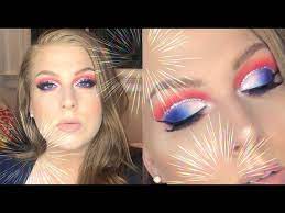 red white and blue makeup tutorial
