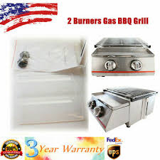 Adaptor available, 2 independent stainless steel burners, legs fold up for easy transport, cover. New 2 Burner Portable Stainless Steel Grill Sportsman S Tailgate Camping Cover 124 49 Picclick