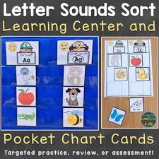 Letter Sounds Sort Learning Center Pocket Chart Cards Beginning Sounds