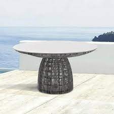 tempered glass top round outdoor dining