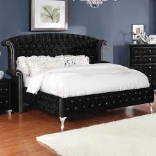 Measuring up at 72 x 84 inches, a california king mattress is exceptionally large and able to offer a lot of space and comfort for the sleeper. Coaster Deanna Upholstered California King Bed With Button Tufting And Nailhead Trim Value City Furniture Upholstered Beds