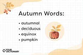 autumn voary words from a to z