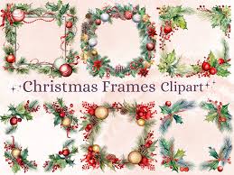 24 png christmas frame border clipart