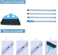 indoor dust broom with long handle for