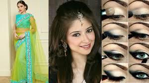 saree d with party makeup