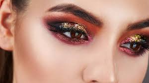 try this red glitter eyeshadow look to