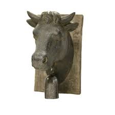 cow head with bell wall decor