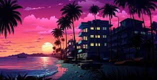 wallpaper hues of miami beach sunset