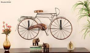 Buy Bicycle Wall Hanging Brown Color