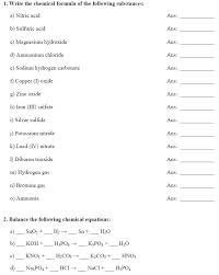 Chemical Formulae Balancing Equations