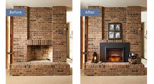 a gas fireplace to an electric insert