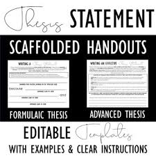 Another example of a thesis statement: Writing A Thesis Statement Scaffolded Organizers Perfect For Differentiation