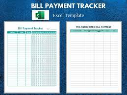 bill payment tracker excel