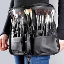 makeup brushes bag with belt and zipper