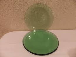 Green Glass Coup Luncheon Plates