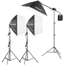 Neewer 1050w Pro Photography Softbox Light Lighting Kit 3 Packs 24 24 Inches 60 60 Centimeters Softbox With 85w Fluorescent Light Bulb For Photo Studio Portraits Product And Video Shooting Neewer Photographic