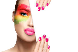 beauty makeup and nail art concept