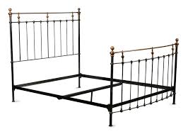 A Brass And Cast Iron Queen Size Bed Frame