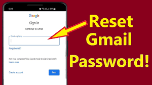 how to reset gmail pword on android