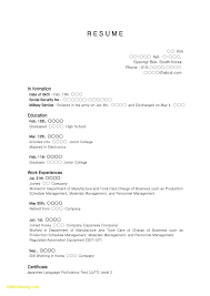 High School Student Resume With No Work Experience Awesome Samples