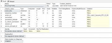 sqlkitty get the schema of a temp table